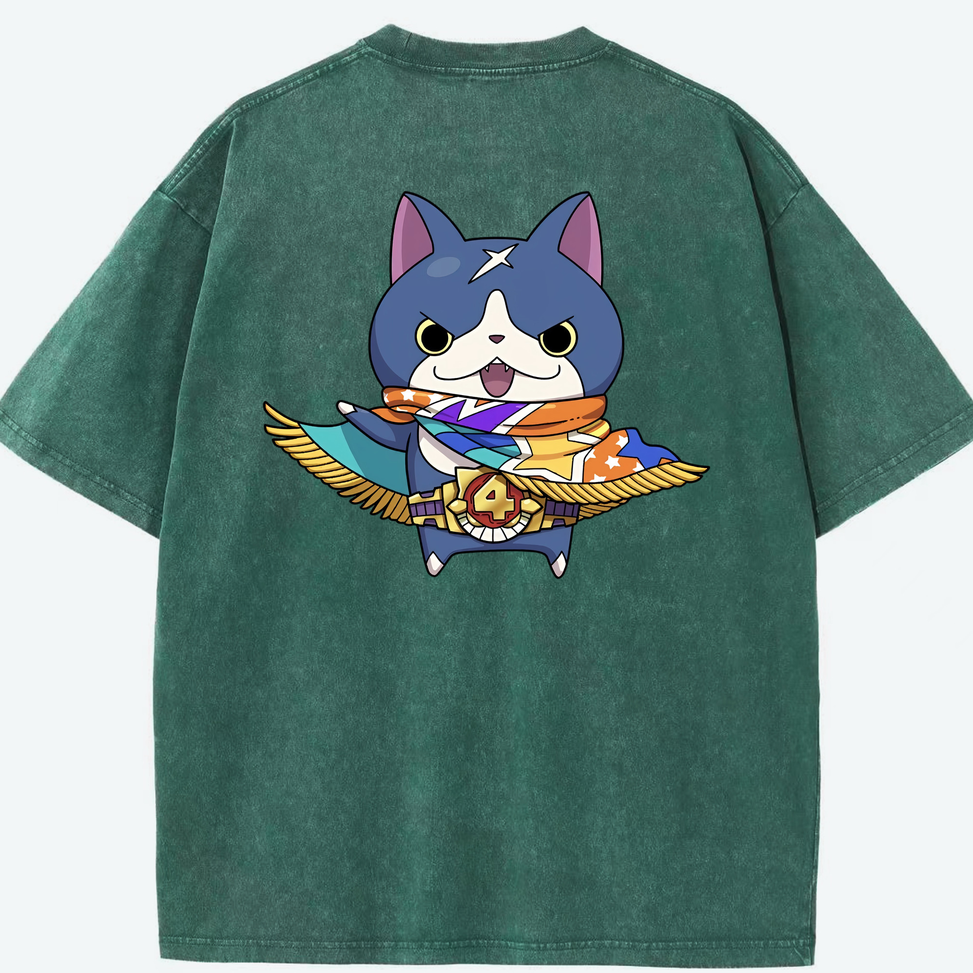 （画像用） 妖怪ウォッチ Yo-kai Watch 綿100% ヴィンテージ風 半袖Tシャツ（背面プリント）